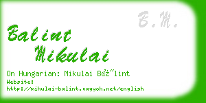 balint mikulai business card